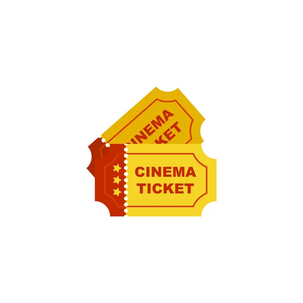 白い背景に分離された単純な映画チケット アイコンのベクトル イラスト — ストックベクタ