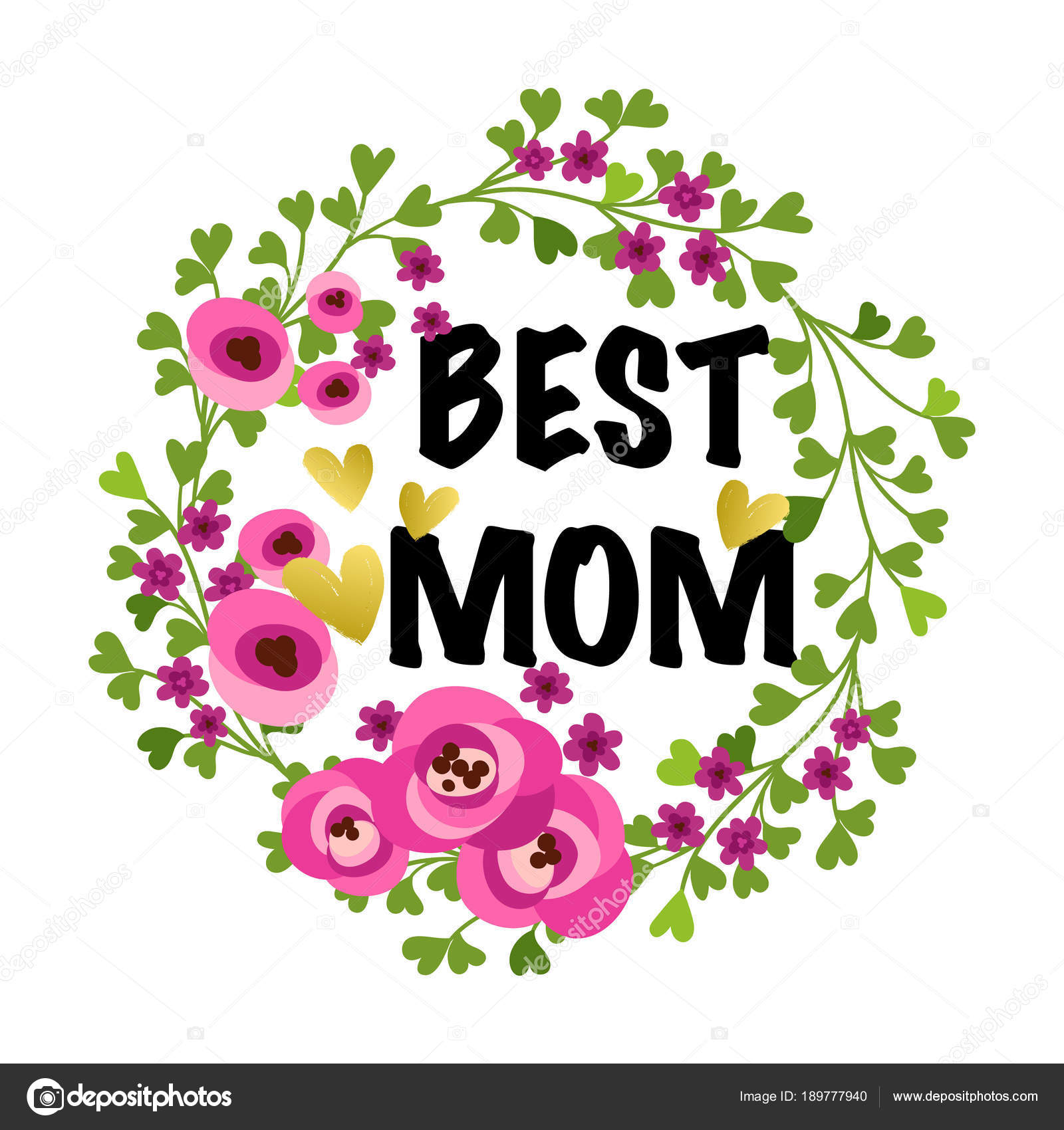 일러스트 최고의 엄마가 텍스트 어머니 디자인 스톡 벡터 - ©barkarola 189777940, image size:1600x1700