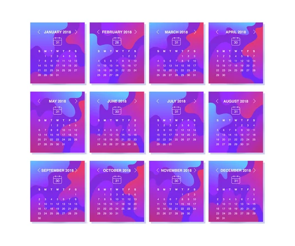 Conjunto Páginas Calendário Design Estilo Camuflagem —  Vetores de Stock