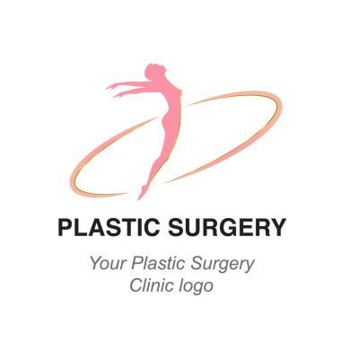 Stilize genç kadın zayıf vücut illüstrasyon vektör, bir logo olarak plastik cerrahi klinikler için kullanılabilir