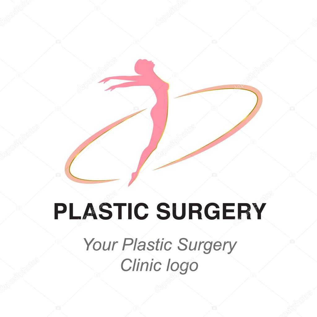 Vector illustration of stylized young woman gracile body, can be used as a logo for plastic surgery clinics