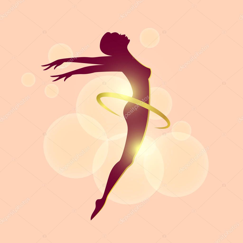 Vector illustration of stylized young woman gracile body, can be used as a logo for plastic surgery clinics