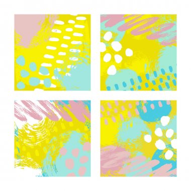 Vektör çizim, boya lekesi, noktalar, noktalar ve çizgiler metin için yer ile elle çizilmiş arka dizi.