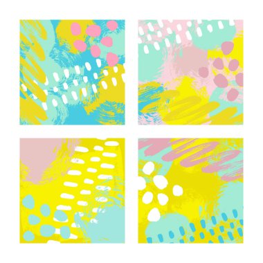 Vektör çizim, boya lekesi, noktalar, noktalar ve çizgiler metin için yer ile elle çizilmiş arka dizi.