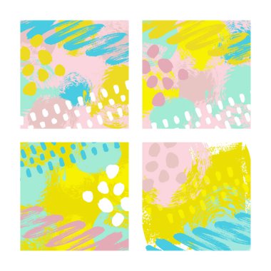 Vektör çizim, boya lekesi, noktalar, noktalar ve çizgiler metin için yer ile elle çizilmiş arka dizi.