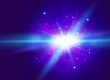 Vektör arka plan bir flaş ışığı ile. Gerçekçi kozmik sahne.