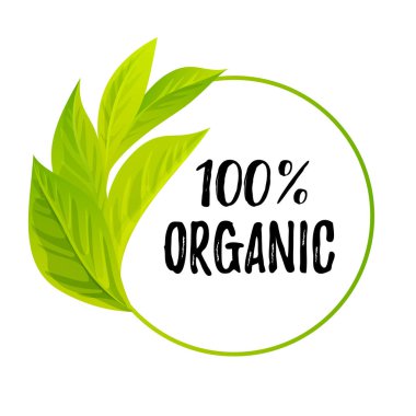 % 100 organik vektör logosu tasarımı