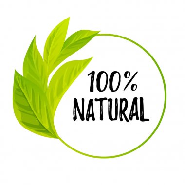 % 100 doğal vektör logo tasarımı.
