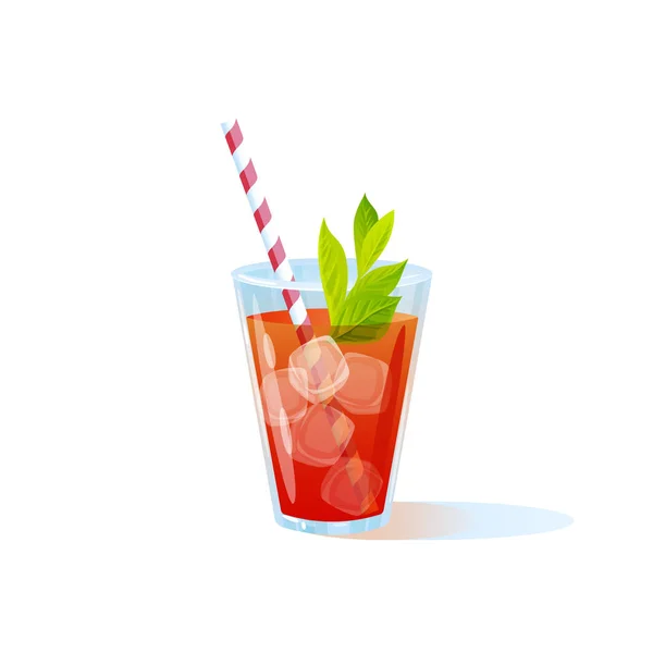 Vectorillustratie Lichte Cocktail Zomer Geïsoleerd Een Witte Achtergrond — Stockvector