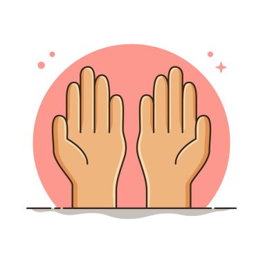 Dua eden El Sembol Vektörü. Ramazan Ruhu İllüstrasyonu 