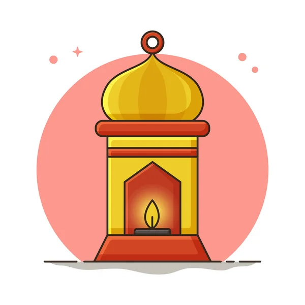 Linternas Ramadán Concepto Cúpula Eid Mubarak Vector Icono Tarjeta Felicitación — Archivo Imágenes Vectoriales