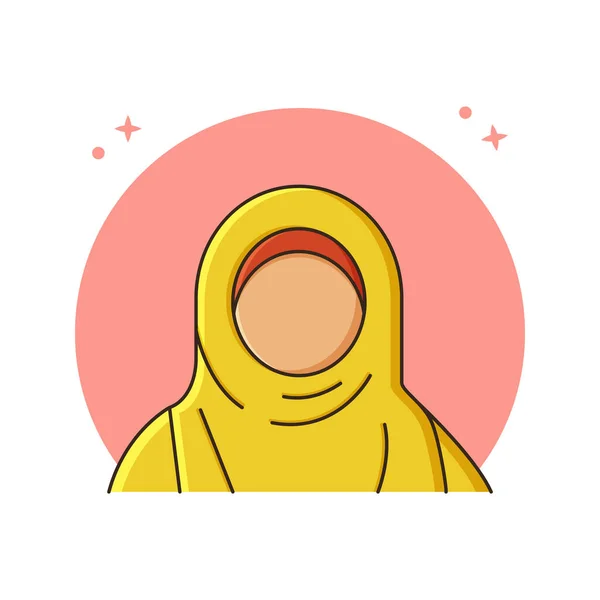 Muslimah Women Icon Vector Grußkarte Und Hintergrunddesign — Stockvektor