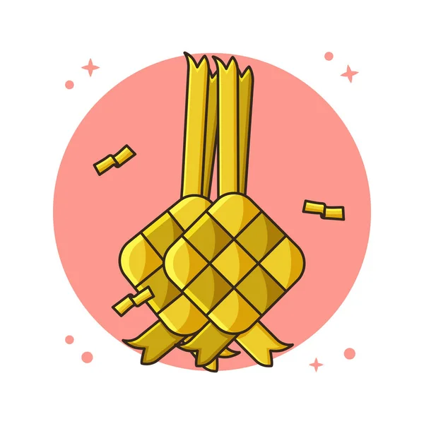 Ketupat Food Vector Illustration 약자이다 아시아인 무슬림 무바라크 기념행사 — 스톡 벡터