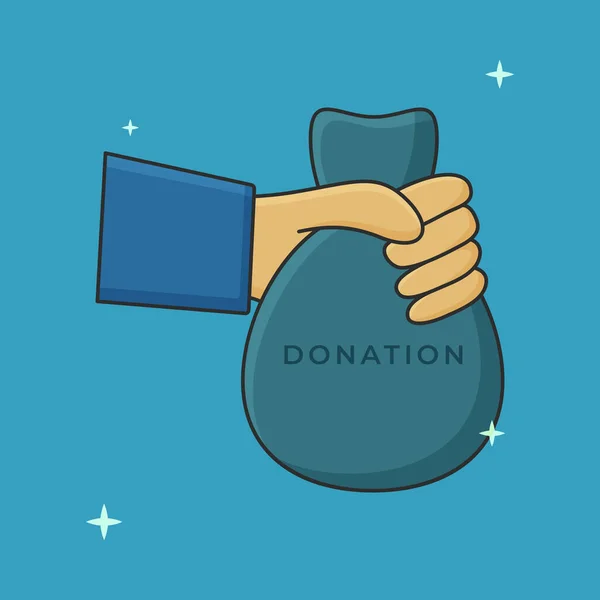 Vector Donación Caridad Icono Del Concepto Mano Ilustración — Vector de stock