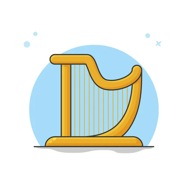 Harfeninstrumentenorchester Musik Symbol Logo Vektor Illustration — Stockvektor