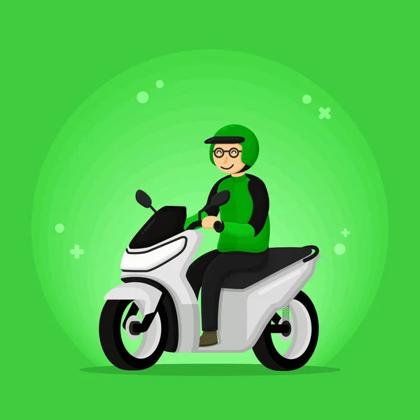 Motorcycle Transportation. Driver Motorbike Vector Illustration