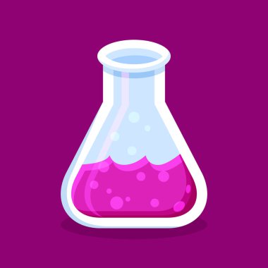  Erlenmeyer Tüneli. Laboratuvar Malzemeleri Logosu ve Simge Vektörü İllüstrasyonu