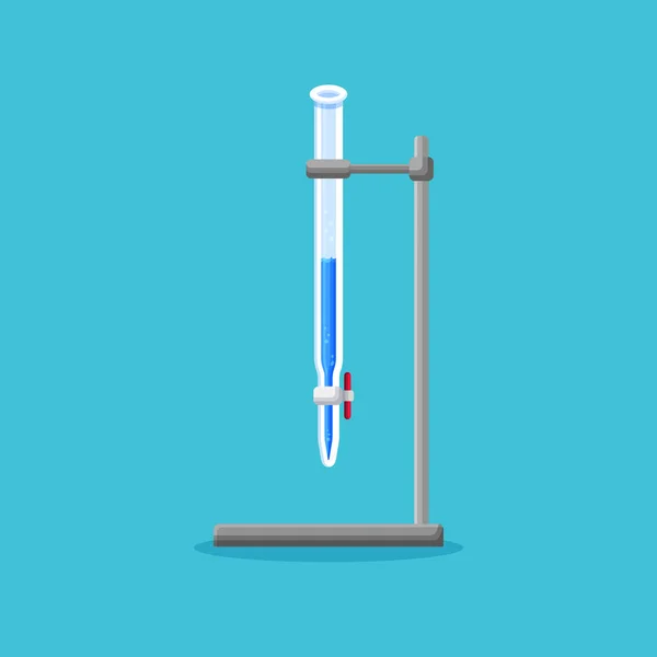 Химическая Жидкость Бурета Логотип Икона Оборудования Химической Лаборатории — стоковый вектор