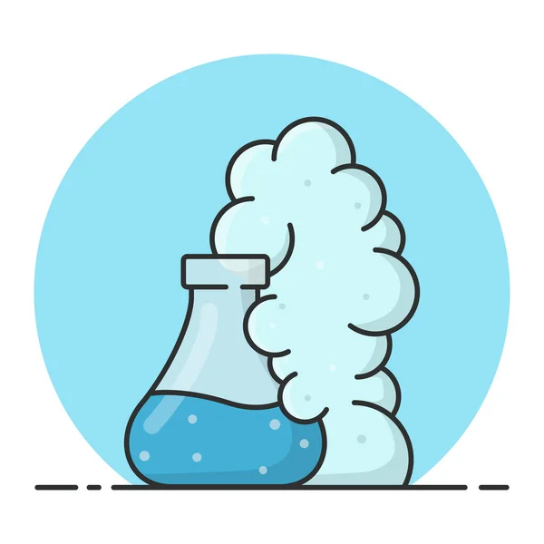 Chemical Reaction Process Erlenmeyer Laboratory Chemistry Science Filled Icon Vector — Stock Vector