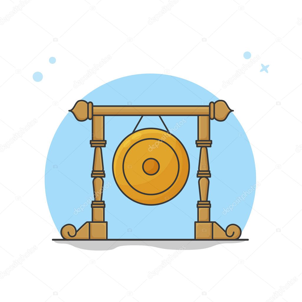 Gong Gamelan Vector. Indonesia Traditional Music Instrument