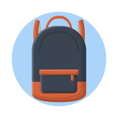 Çanta Okul Stili Moda. Düz Simge Vektör Tasarımı