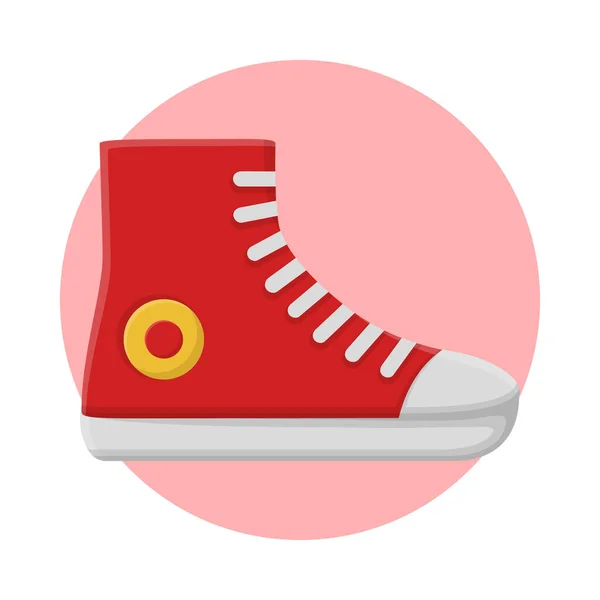 Calzado Zapatillas Moda Casual Icono Plano Vector Diseño — Vector de stock