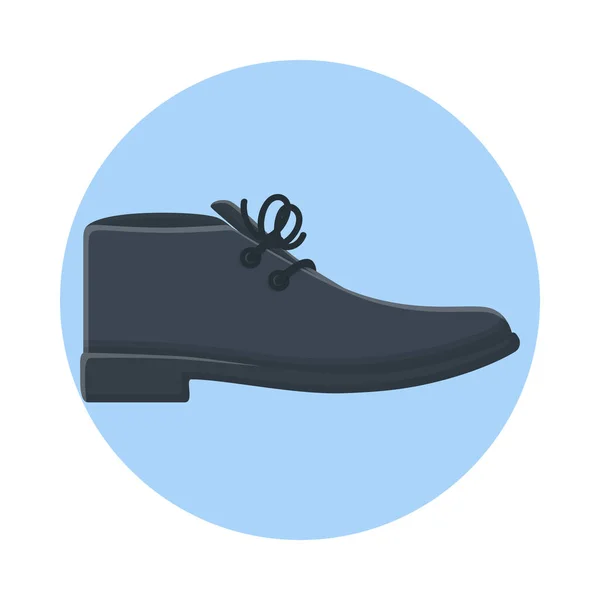 Zapatos Cuero Moda Masculina Icono Plano Vector Diseño — Vector de stock