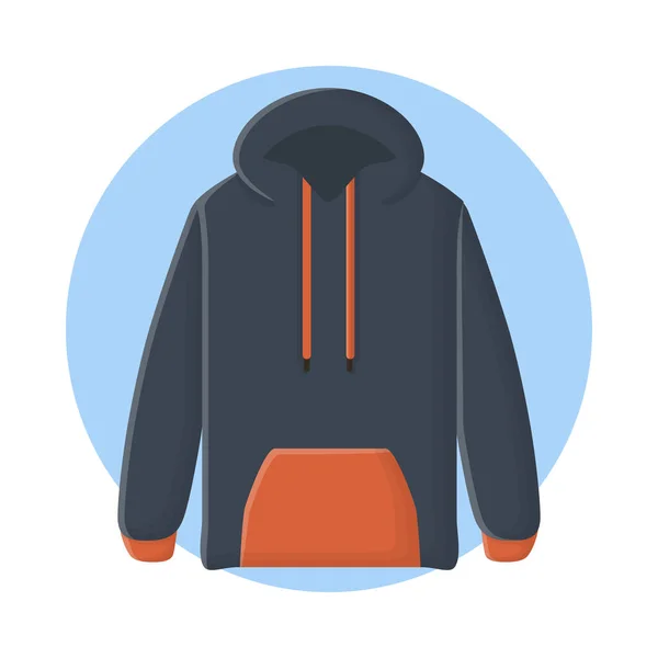 Sudadera Con Capucha Ropa Chaqueta Icono Plano Vector Diseño — Archivo Imágenes Vectoriales