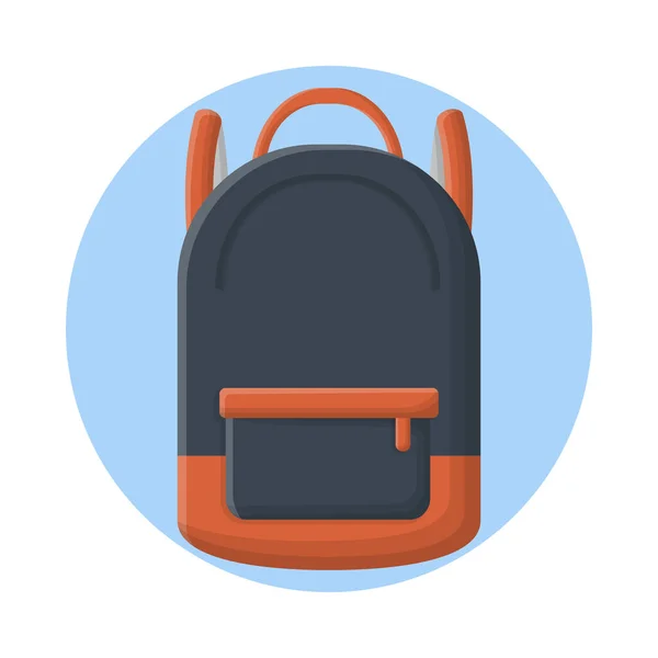 Bagpack School Style Fashion Conception Vectorielle Icône Plate — Image vectorielle