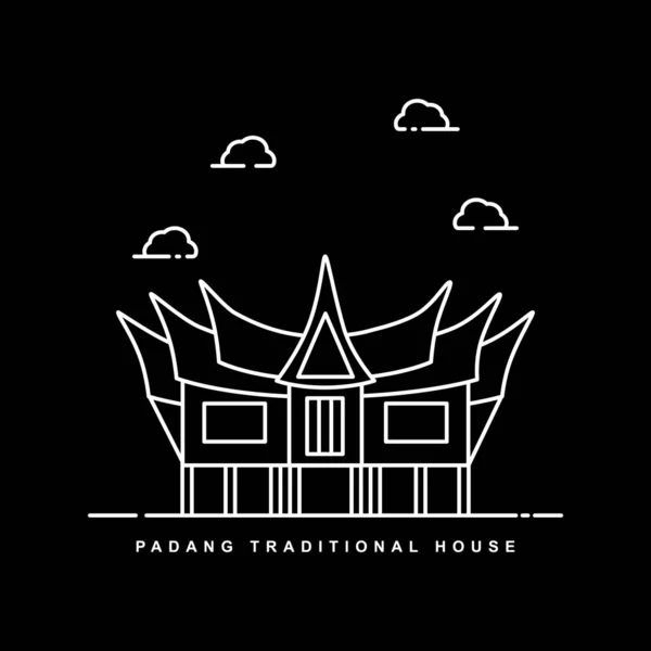 Maison Traditionnelle Padang Ville Historique Indonésie Aperçu Icône Conception Vectorielle Vecteurs De Stock Libres De Droits
