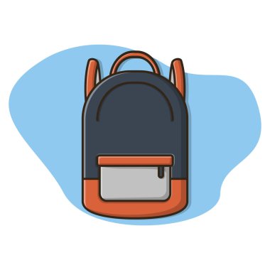 Çanta Okul Çantası Simge Vektör Tasarımı İllüstrasyonu