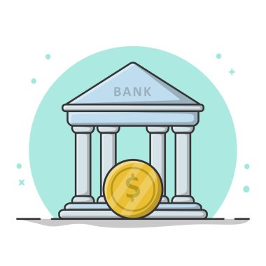 Banka Simgesi Vektör Tasarımı Kavramsal