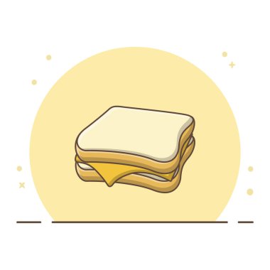 Peynirli Ekmek Vektörü Tasarımı Kavramsal