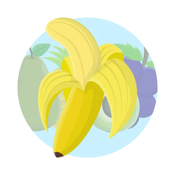 Вектор Банановой Плоской Иконы — стоковый вектор