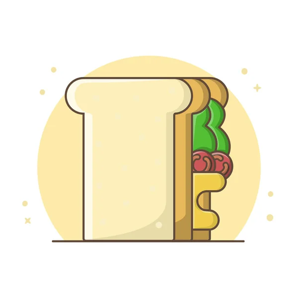 Brot Sandwich Icon Design Vector — Stockvektor