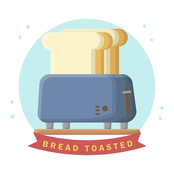 Toastbrot Frühstücksmenü Vorhanden Flat Vector Icon Design — Stockvektor