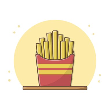 Fransız Kızartma Simgesi Tasarım Vektörü