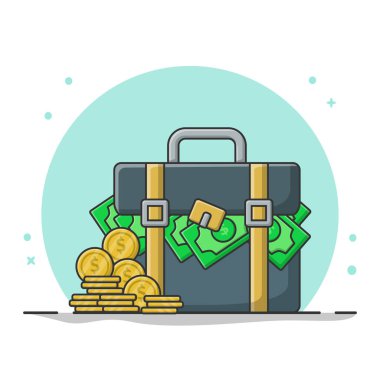 Para Çantası Vektör Simgesi Tasarımı