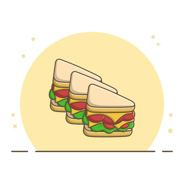 Conception Vectorielle Fromage Sandwich Légumes — Image vectorielle