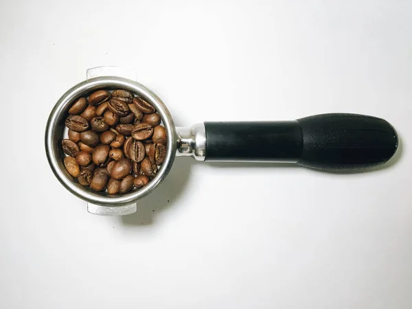 Portafilter Con Granos Café — Foto de Stock