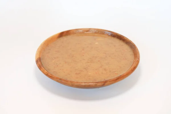 Porridge Servito Ciotola Isolato Sfondo Bianco — Foto Stock