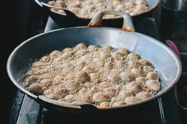 Frittierte Frikadellen Freien Asiatische Küche — Stockfoto