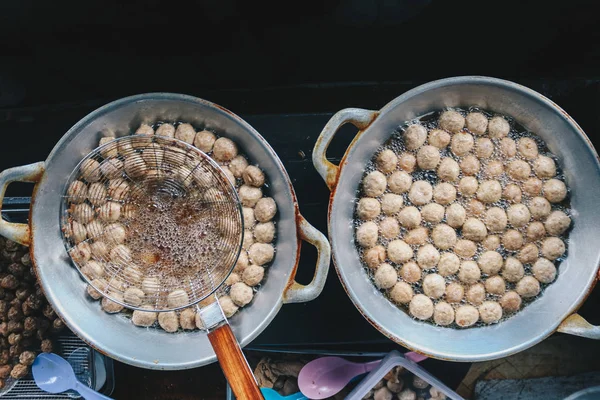 Frittierte Frikadellen Freien Asiatische Küche — Stockfoto