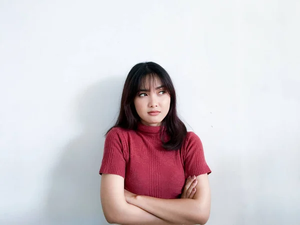 Mladá Asijská Žena Pózuje Studiu — Stock fotografie