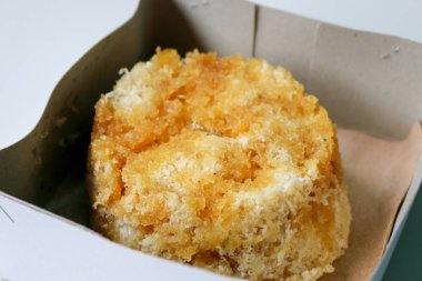 Bir yığın kızarmış pirinç. Yakın çekim.