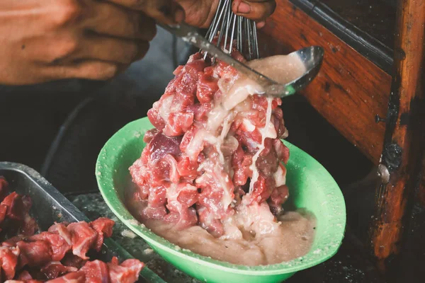 Preparación Carne Cerdo Para Parrilla —  Fotos de Stock