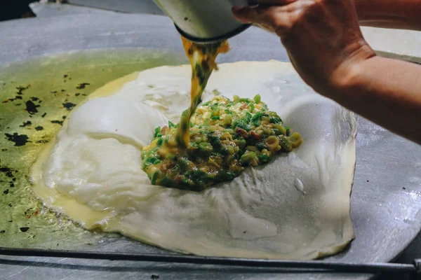 Nahaufnahme Des Kochens Köstlicher Hausgemachter Asiatischer Kuchen — Stockfoto