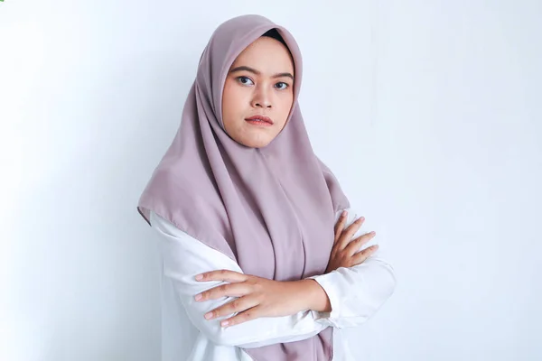 Portrait Young Muslim Woman Scarf — Stok Foto