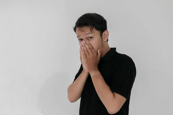 Souffrant Jeune Asiatique Homme Masque — Photo