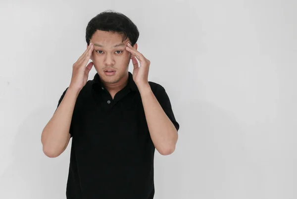 Pria Asia Muda Yang Menderita Dalam Topeng — Stok Foto